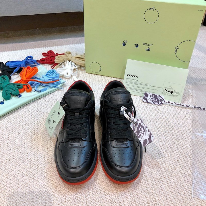 ofw out of office low-top leather sneakers