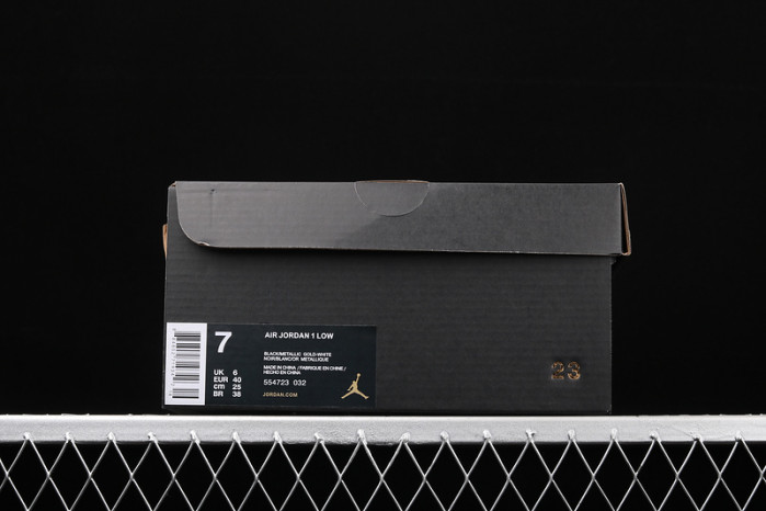jordan 1 low black gold patent 554723 032