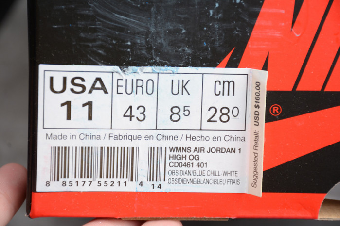 air jordan 1 unc blue chill patent leather cd0461-401