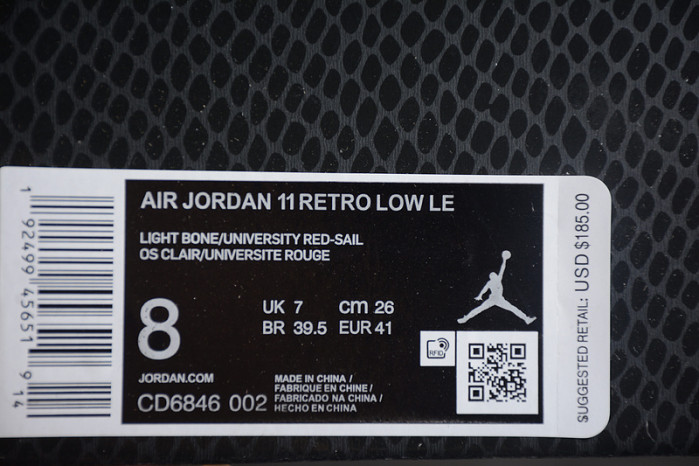 jordan 11 retro low snake light bone - cd6846-002