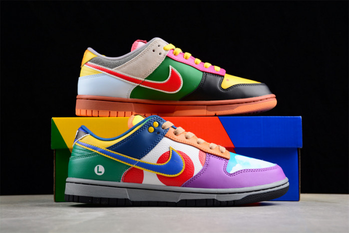 nike dunk low "what the S*per mario" custom dh0952 100