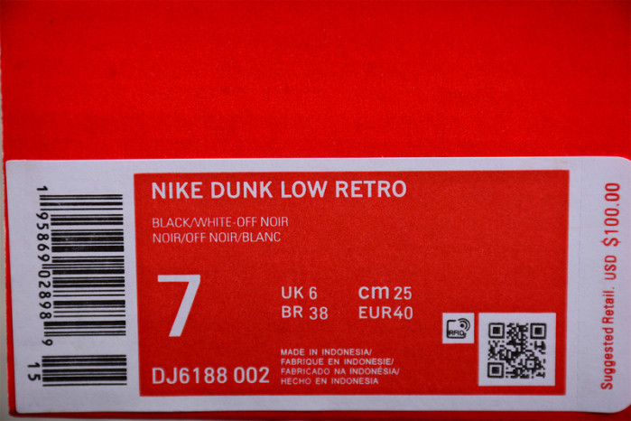 nike dunk low black white (2022) - dj6188-002