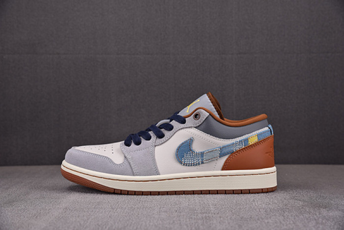 air jordan 1 low se phantom repaired denim swoosh fz5042-041